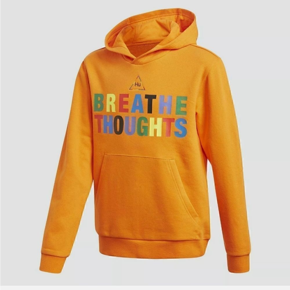 Adidas NMD Hu Pharrell Williams Humanrace Youth Medium M Orange Fleece Hoodie